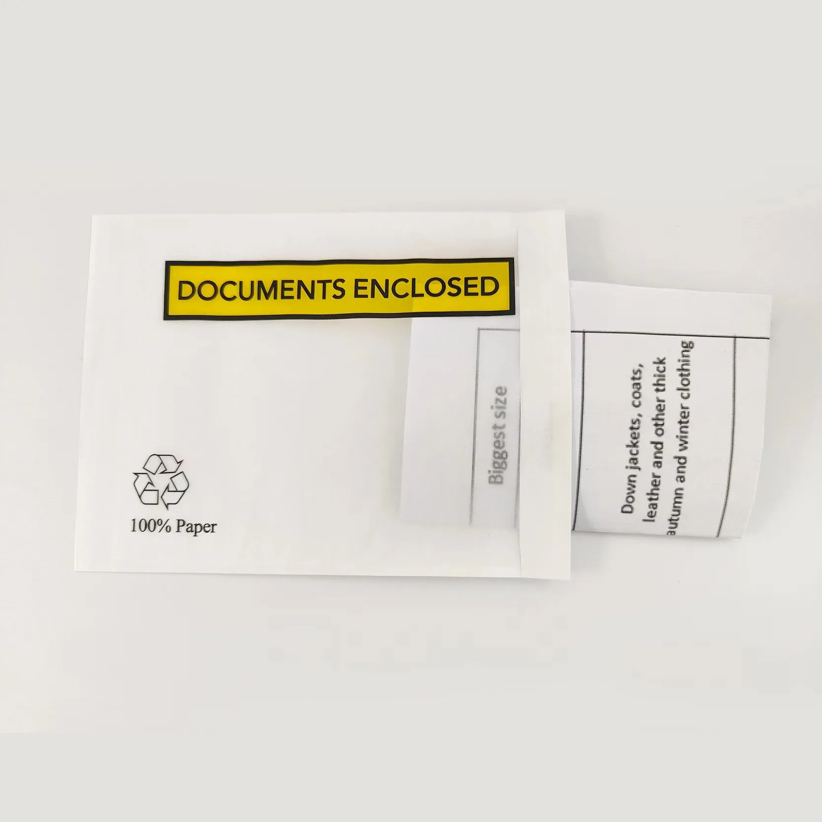 XMC-Eco friendly Packing List Shipping Label Envelopes  Invoice Enclosed Adhesive Bags for express