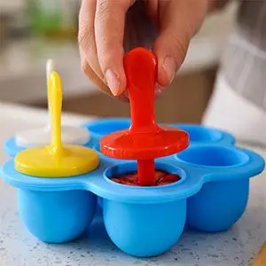 Silicone Ice Cream Mold Tools Cartoon Ice Cube Pop Ball Maker Tray With Lid Silicone Popsicle Ice Cream  Mold  For Kids