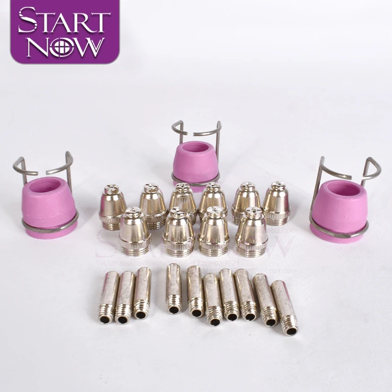 Startnow 26 шт. расходные материалы для плазменной резки WSD60 аксессуары AG60 SG55 комплект наконечников электродов защитные чашки с направляющей