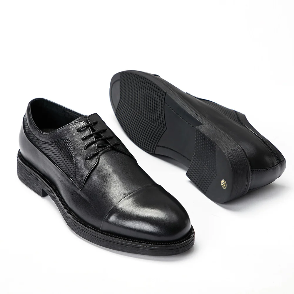 
Fasion Best Male Elegant Pumps Bespoke Leather Dress Shoe Cow Leather Breathable Casual Wingtip Black Loafers GENUINE Leather 