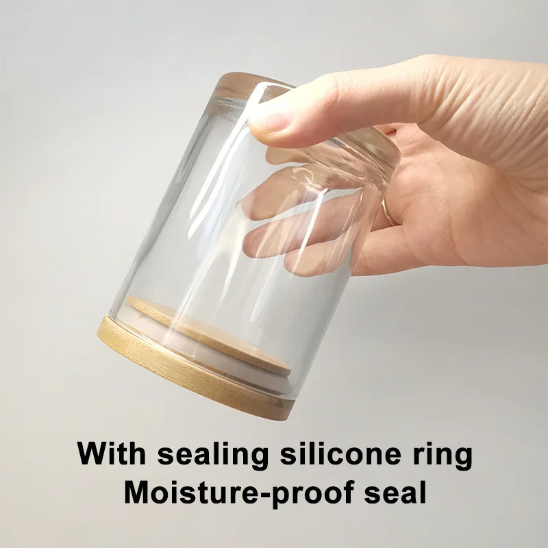 Eco-friendly High Quality Airtight Clear Bottle Cover Storage Bamboo Lids For Food Coffee Glass Spice Jar Bamboo Lid