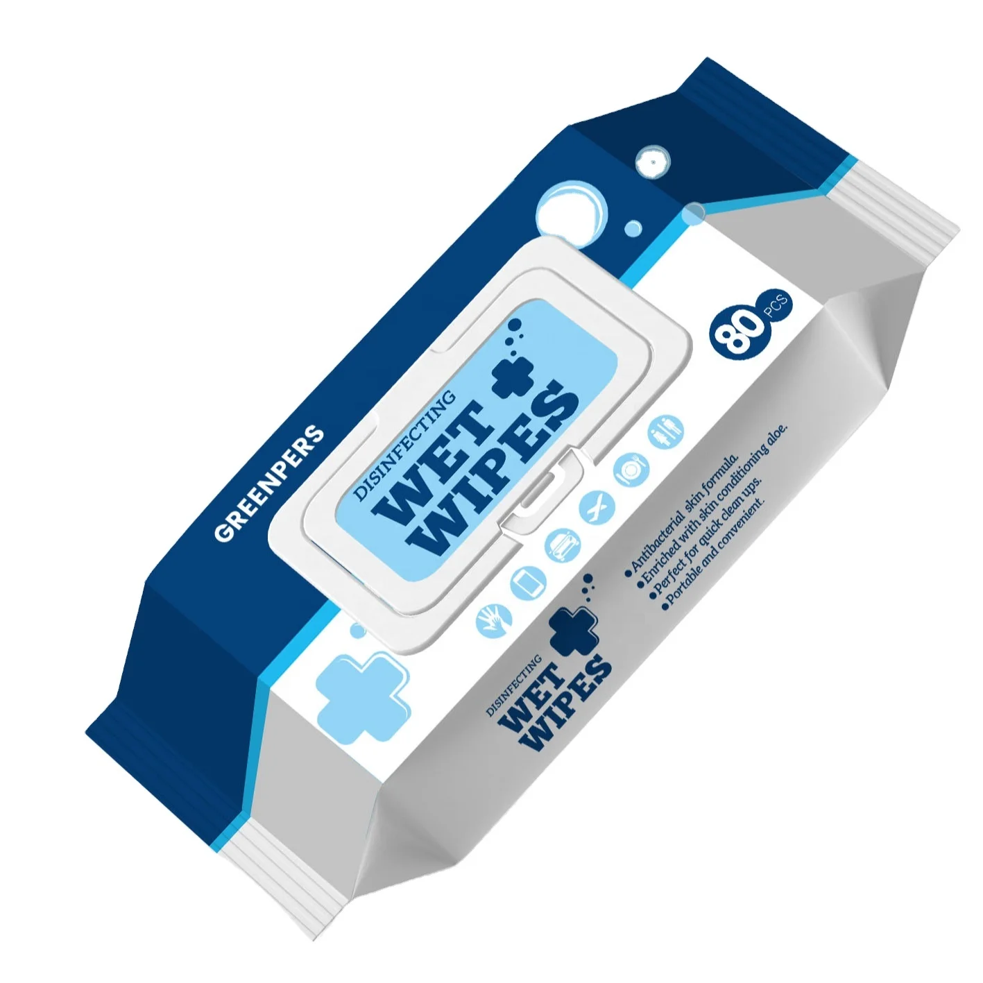 
China best products 80pcs 75% alcoholic wet wipes daily cleaning wipes quick dry disinfectant-wipes water tissue for distributer 