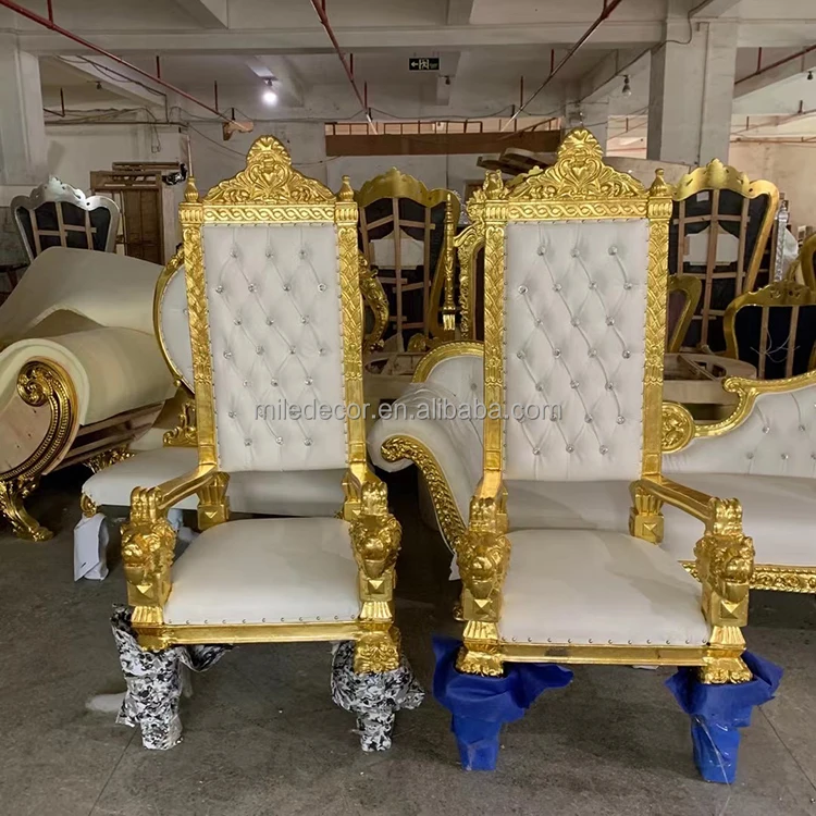 Wedding Throne Chairs King and Queen Banquet Armrest Cheap king Chair