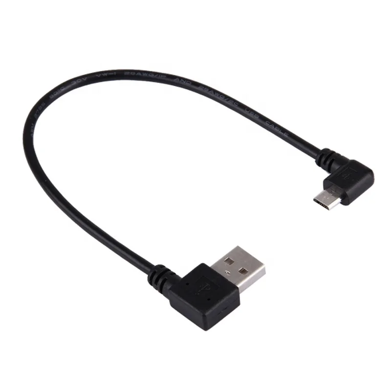 Right Angle USB2.0 Cable to Right Angle Micro USB Adapter Data Cable for Android