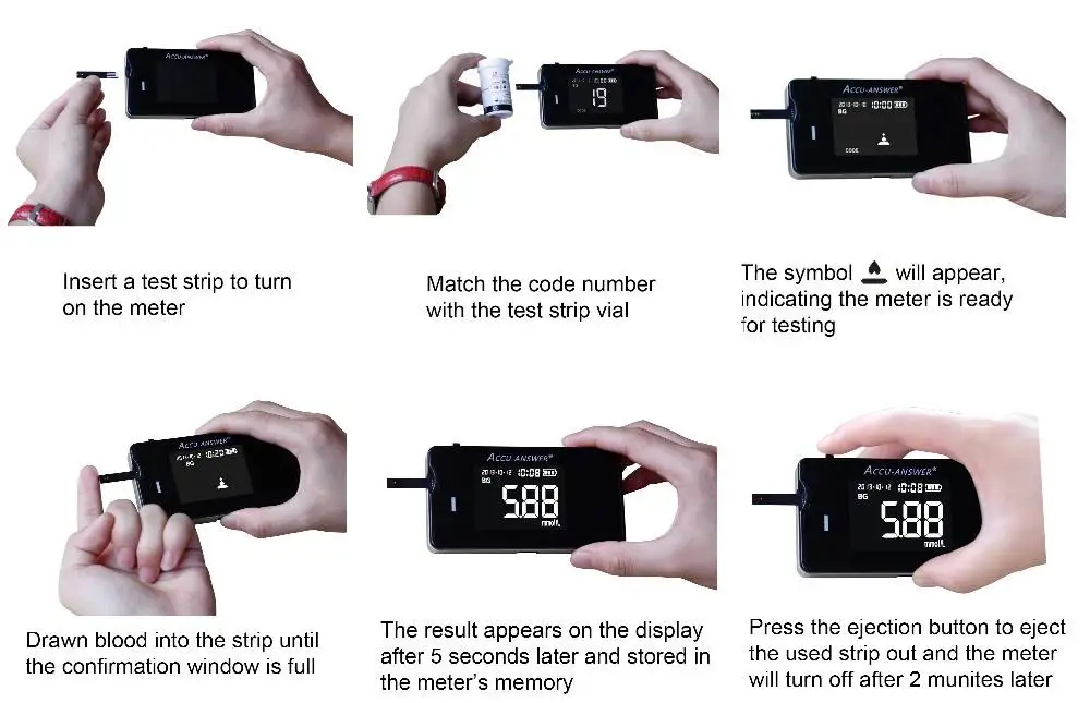 Self diagnostic 4 in 1 blood glucose meter cholesterol and uric acid hemoglobin meter household medical devices