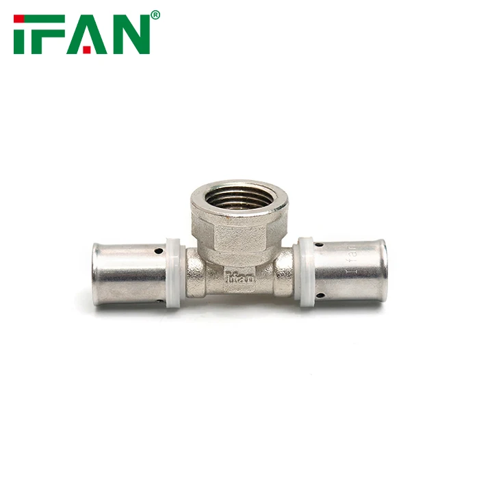 IFAN Factory Brass Press Fittings 16-32mm PEX Fitting transparent Nut ISO 21003 Male Tee PEX Press Fitting