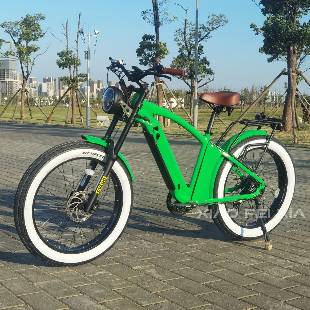 20Ah Lithium Battery 60V 1000W New Hybrid Bicycle 26' Tire Fat Beach Cruiser Ebike Step Over Electric City Bike for Adults