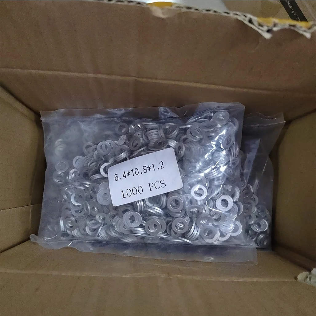 Производитель из Хэбэй, Китай, предложение, шайба из алюминиевого материала 6,4*10,8*1,2, плоские шайбы, прокладки, кольцевая прокладка высокого качества