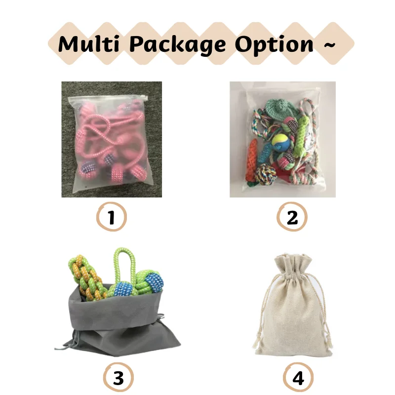 Large Size Natural Hemp Dog Toys Bite Resistance Hemp Rope Dog Chew Toy Set