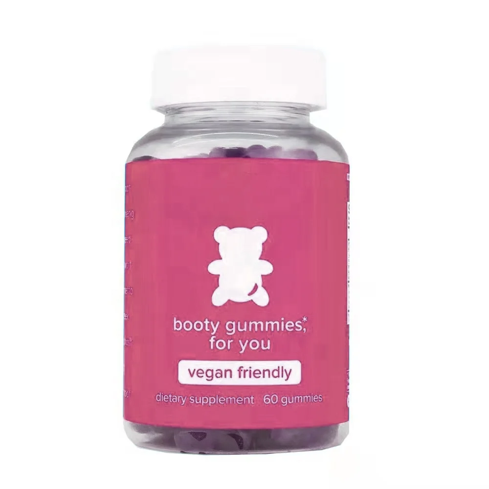 Super Vegan Friendly Hip Booty Gummies Berry Flavor Body Contribution Stronger Hair Hip Booty Gummies