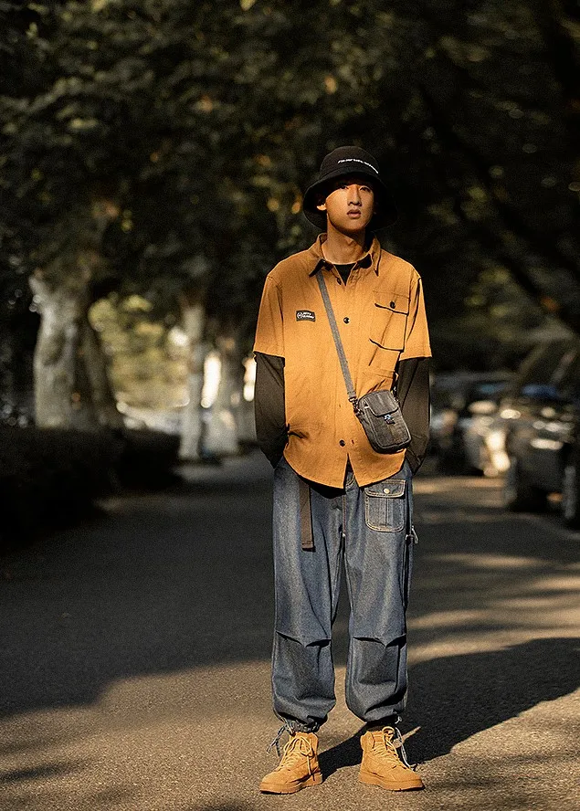 Wholesale Autumn Popular Fashion Cargo Pant Loose Straight Hip Hop/ Jeans Man/mens jeans cargo