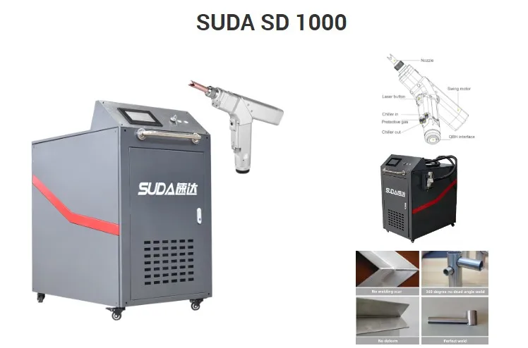 SUDA 1000 Вт 1500 ручной лазерный сварочный аппарат с рекламной