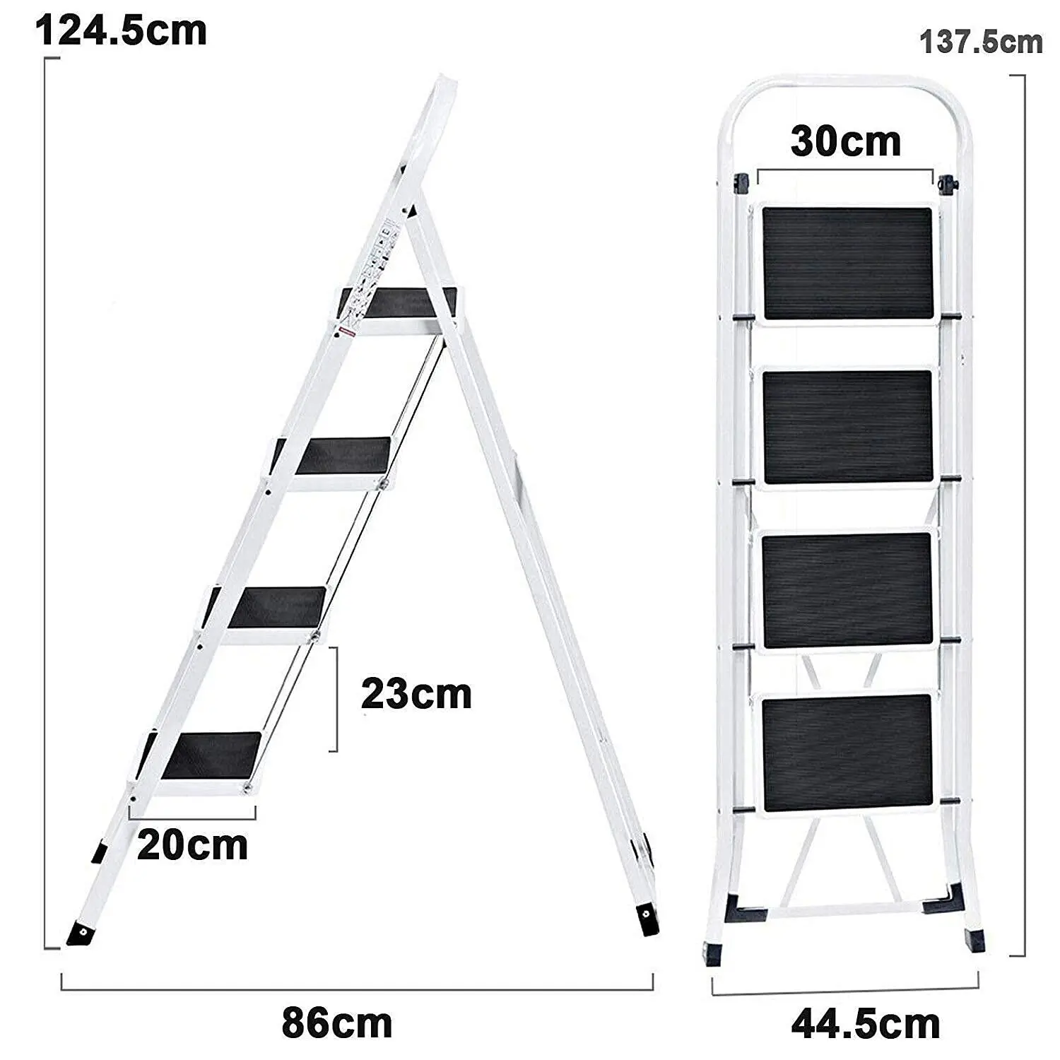 4  3 Step Ladder Folding Step Stool Anti-Slip with Wide Pedal Handrail,Heavy Duty Sturdy Safe Steel Small Ladder for Kitchen Clo