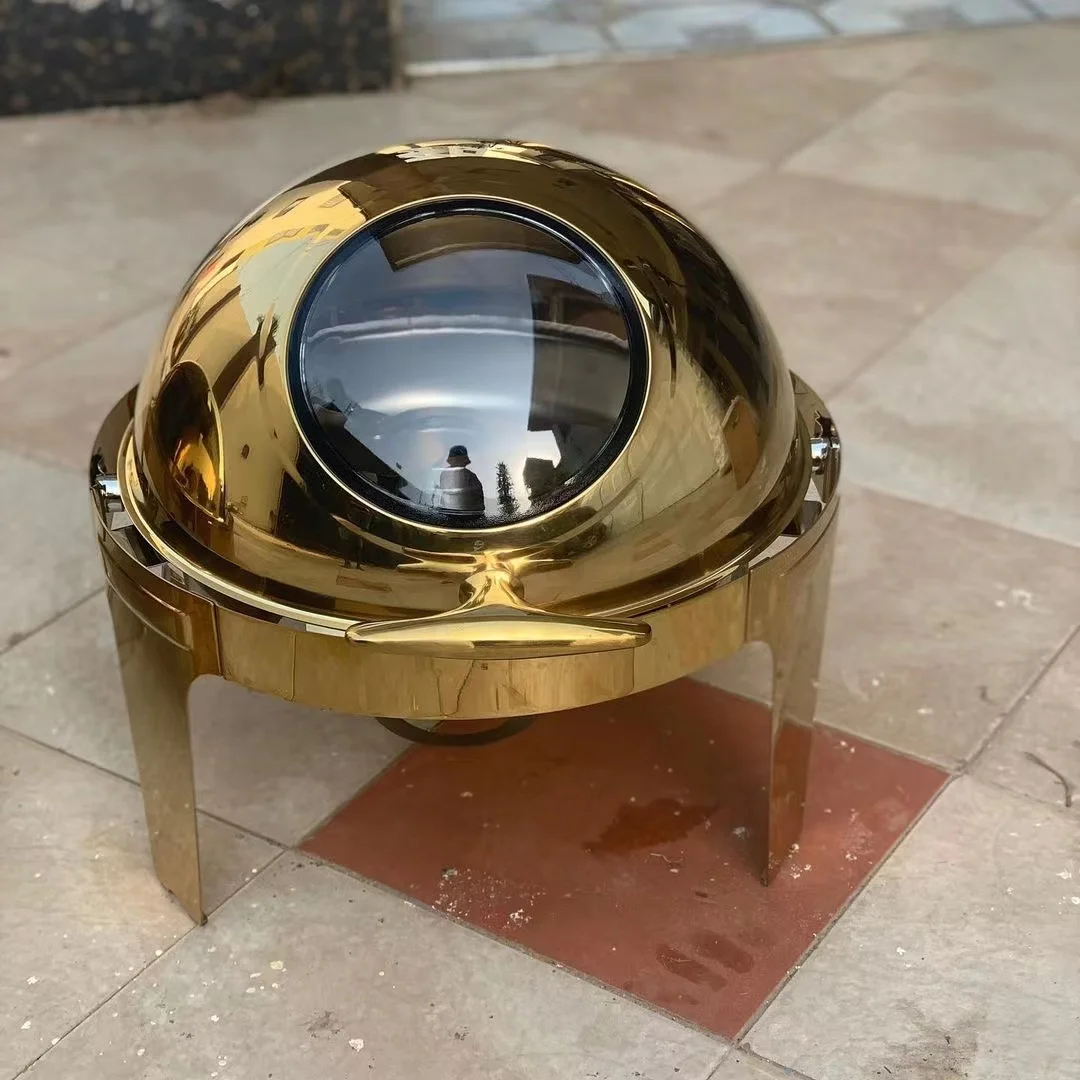 Catering Equipment 6 liters Stainless Steel buffet Chafing dish Set Gold food warmer For Catering Buffet clamshell