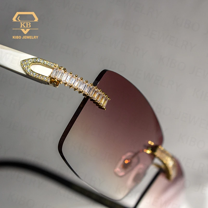 GRA  hip hop jewelry rapper jewelry iced out baguette cut vvs moissanite iced out diamond sunglasses