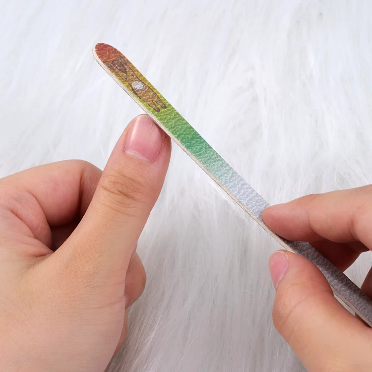 Wholesale custom private logo rectangular nail file 80 100 120 150 180 240 zebra print factory