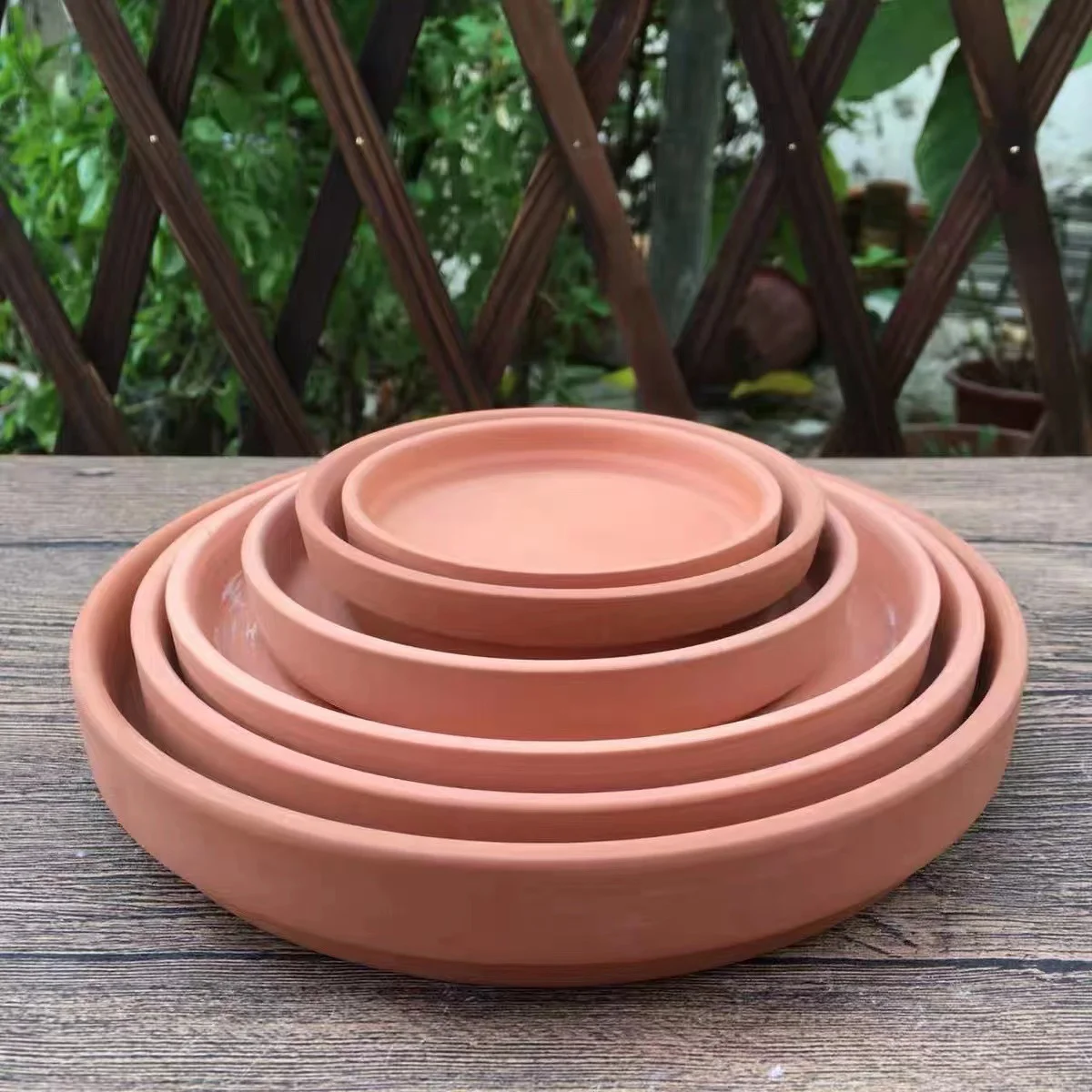 Small Terracotta Pot Plant Saucer Round Plant Pot Saucers Middle Clay Plant Tray Flower Pot with Drainage Hole
