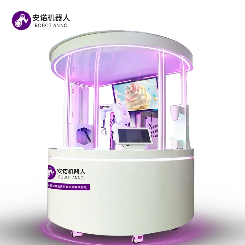 Fully Automatic Softy Automatic Mobile Ice Cream Vending Machine Robot Service