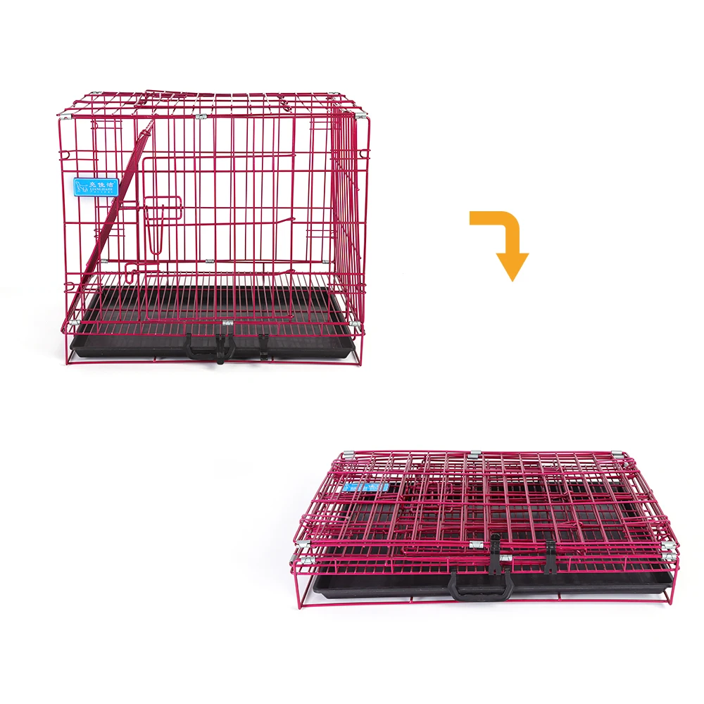 
Eco-Friendly Easy Cleaning Dog Cage Kennel Portable Foldable Dog Crates Large and Strong Dog Cages With 2 Door 