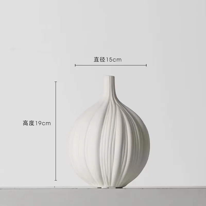 Garlic Shape Flower Insert Floral Desk Decor Ornaments Modern Home Decoration Crafts Porcelain Flower Arrangement Ceramics Vase