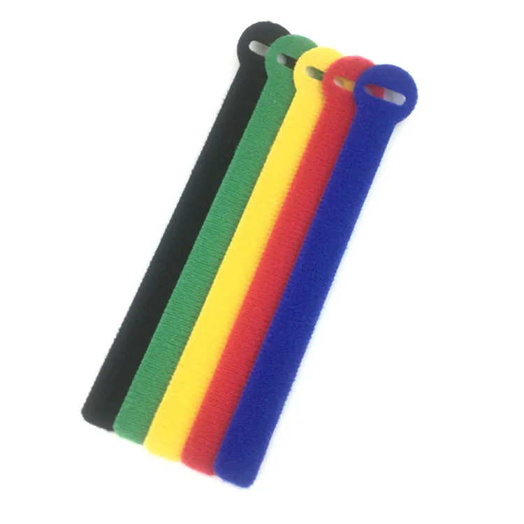 DSX Hot Selling Multi Color Nylon Polyester Reusable Hook And Loop Back-to-Back Cable Ties For Binding Wires