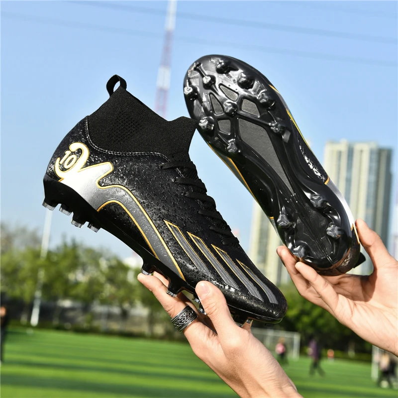 TEMU Men Cleats Football Boots High Top Soccer boots Sneakers football shoes Turf Futsal outdoor Soccer shoes