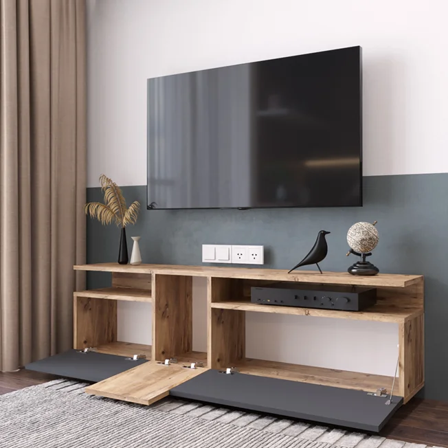 Modern mdf modern rack designs floating tv cabinet wall tv stand furniture floating tv unit
