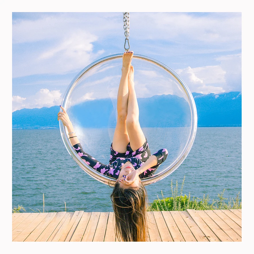 Customization aluminum alloy Modern egg style transparency Hanging Chair for Patio