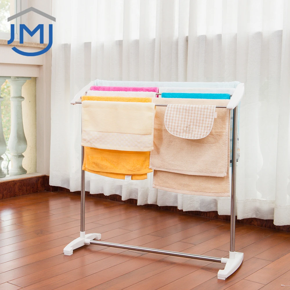 2021 JMJ Indoor Balcony Stainless Steel Stand Towel Shelf Bathroom Towel Rack