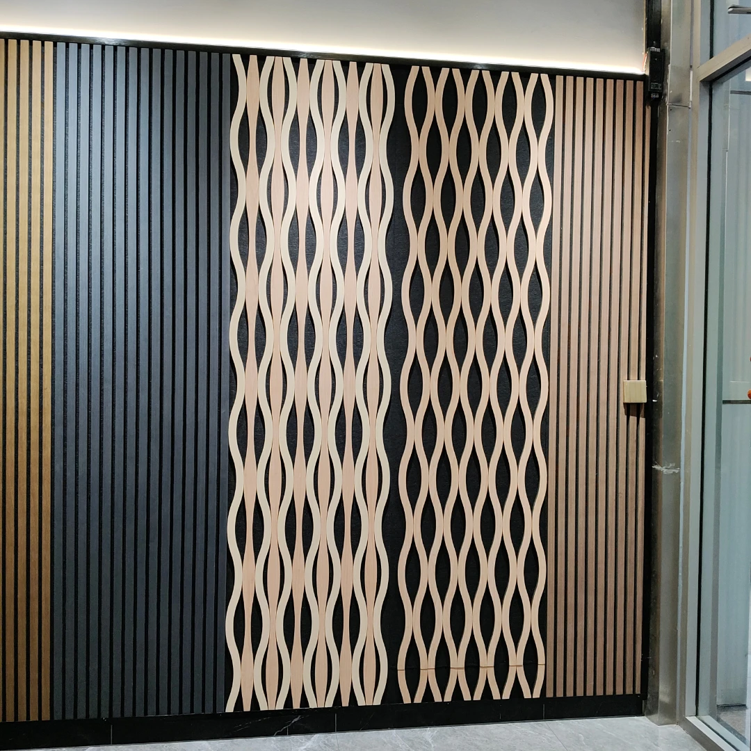 High Quality Goodsound Wood And Polyester Acoustical Wall Decor Soundproof Board Slat Acoustic Wall Panel for Function Room