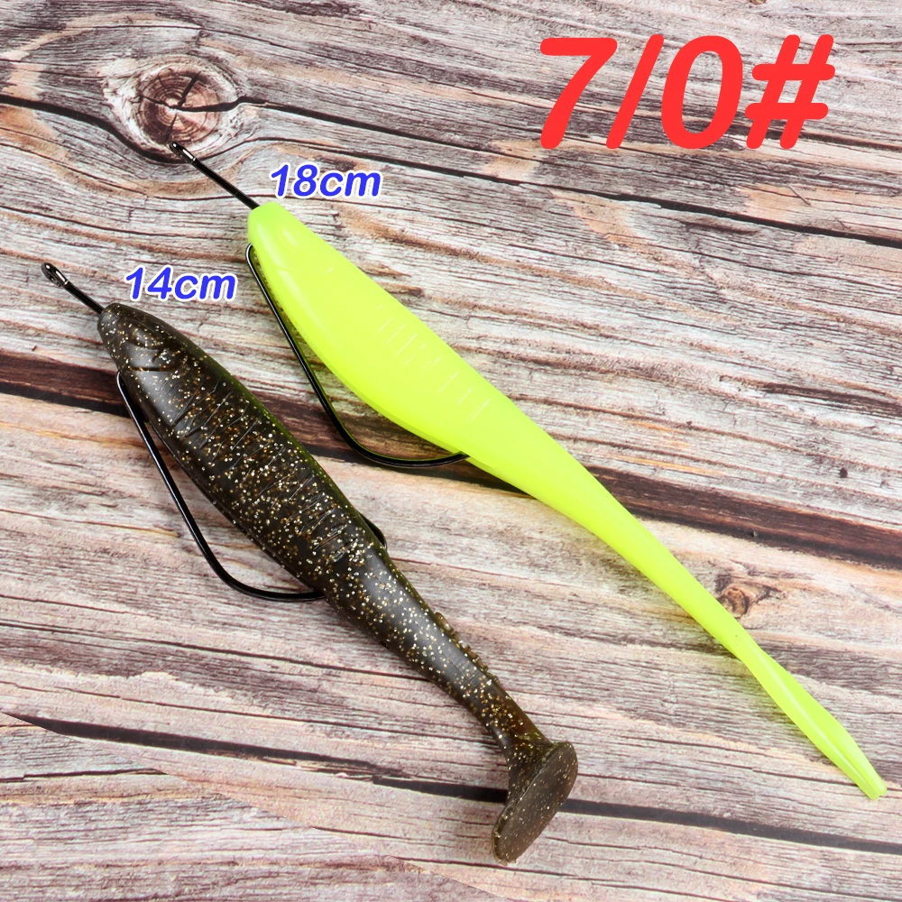 JOHNCOO 5/0 7/0 High Carbon Steel Wide Sharp Soft Worm Hook Jig Crank Offset Hooks For Soft Fishing Lures Bass Barbed Fishhook