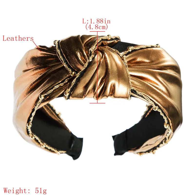 
High-grade Solid Color Artificial Leather Headband For Women Retro Hand-woven Sexy Adult Headband Fashion Hair Jewelry Wholesale 
