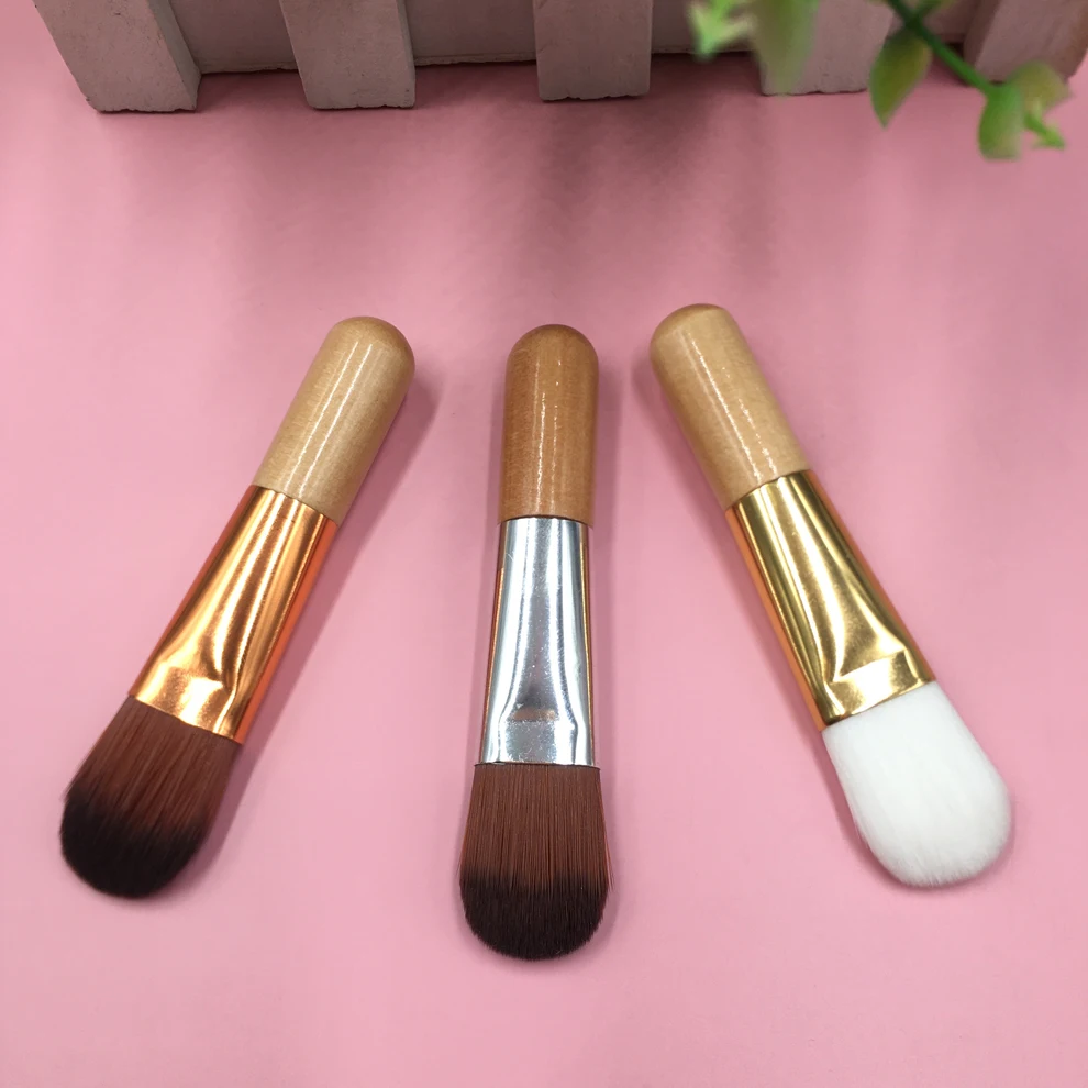 Beauty Cosmetic Facial Mask Brushes Short Handle Black Brown Foundation Single Makeup Brush