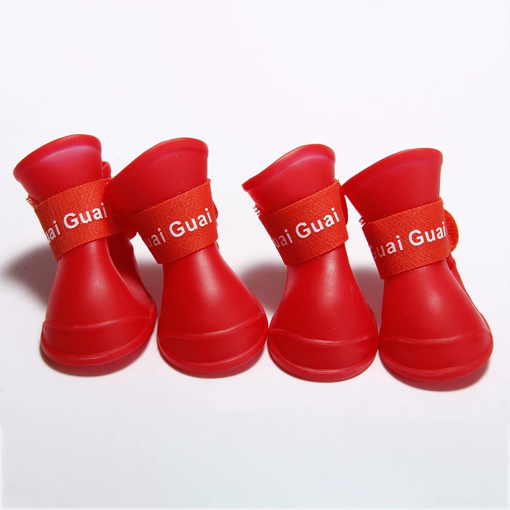 4 Pcs Dog Waterproof Shoes Dog Rain Boots Non-Slip Anti Skid Pet Shoes for small Medium Dogs