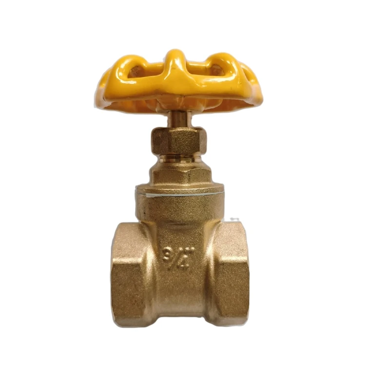 Medium Weight 3/4 inch NPT BSP Brass Gate Valve with Yellow Steel Handwheel