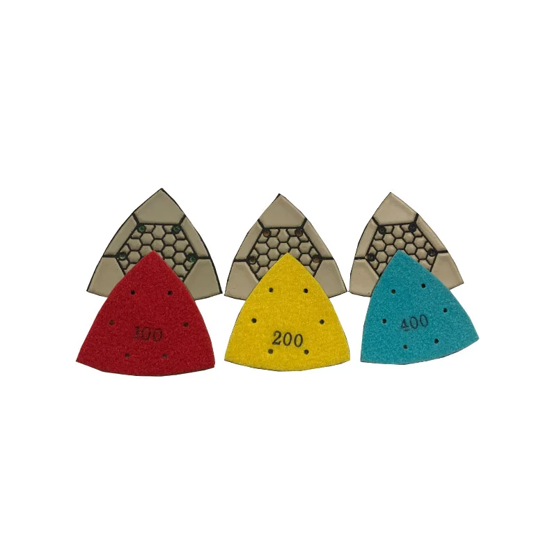 Triangle polishing pads Resin Pad Dry corner polishing For Granite  Concrete
