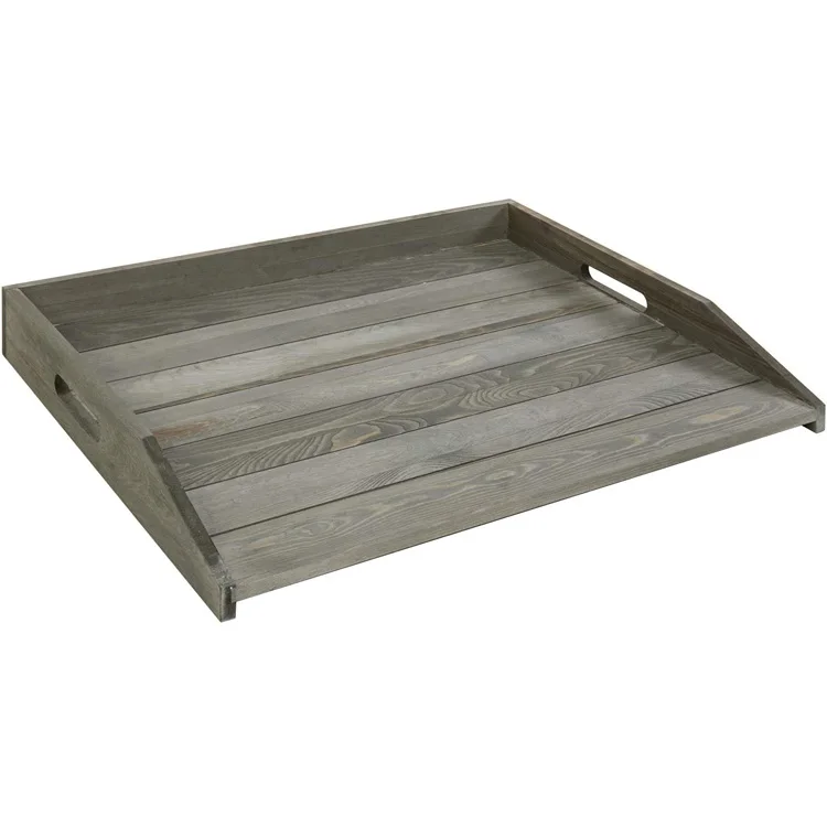 Best selling Portable Cutout Handle Stove Top Worktop Wooden Tray