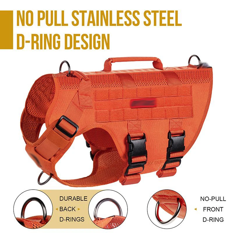 AVATAR Durable Tactical Dog Harness for Medium Dog, Air Mesh Breathable Service Dog Vest Harness for Hiking, Training
