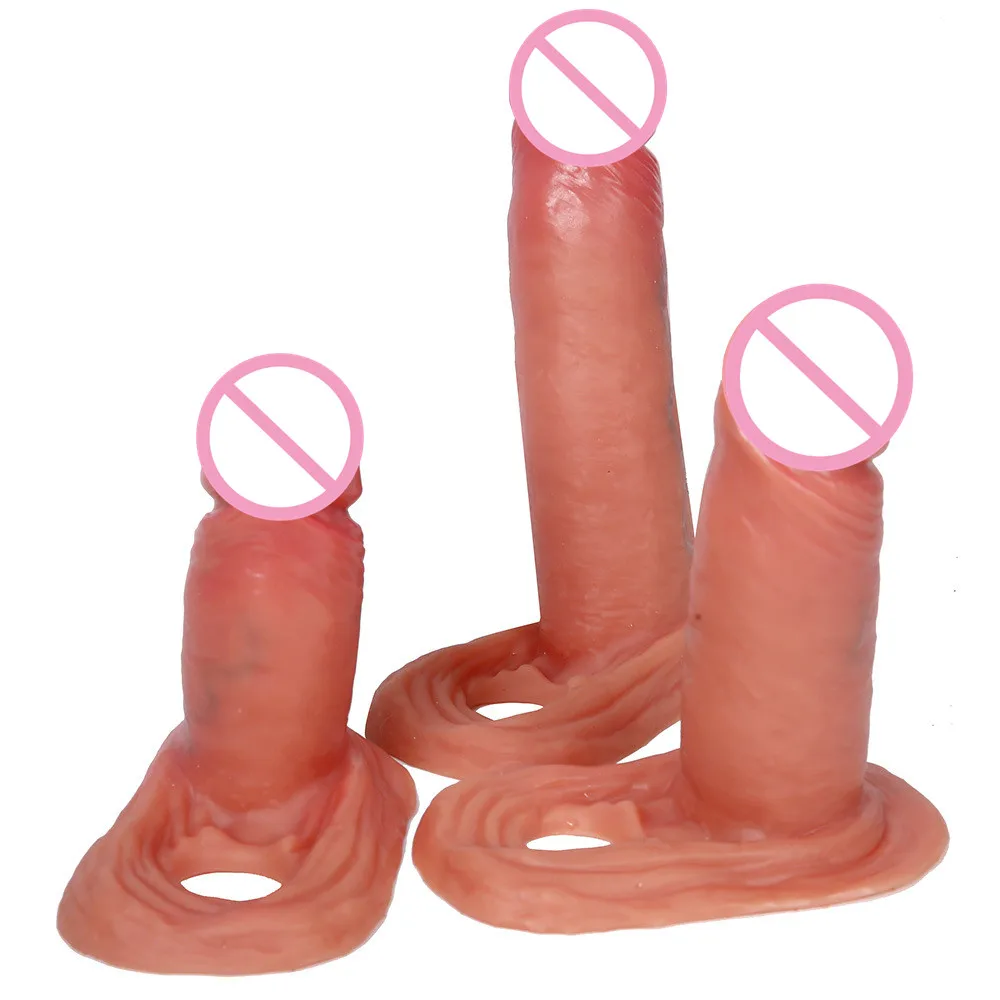 Realistic Big Thick Size Artificial Penis Reusable Silicone Penis Sleeve
