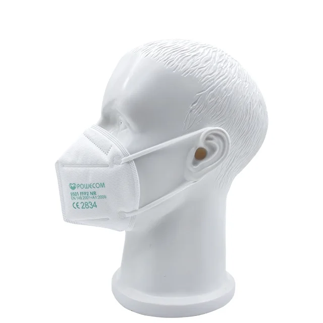 Guangzhou POWECOM FFP2 9501 Face Mask Fashion Fabric Dust Disposable Protective CE  White Cotton Hot Packing factory price