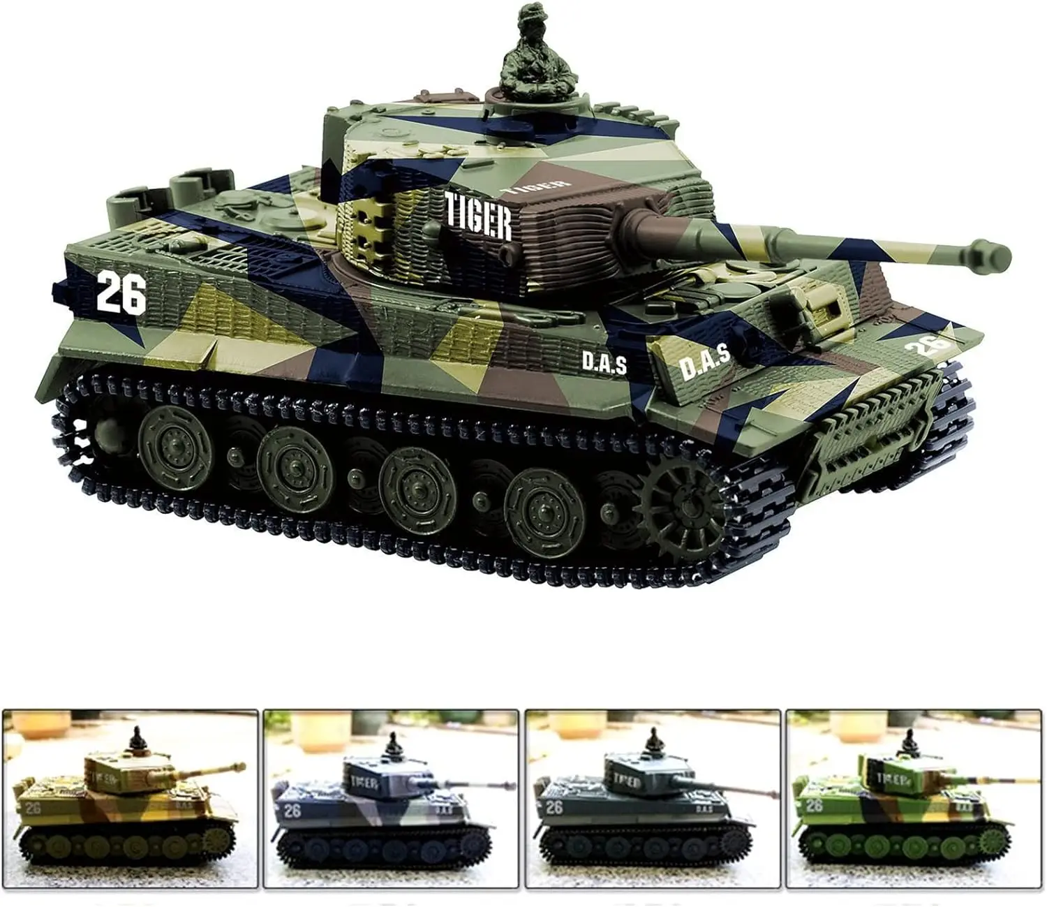 1:72 немецкий танк Tiger I Panzer с дистанционным управлением мини-Радиоуправляемый вращающейся башней и звуком