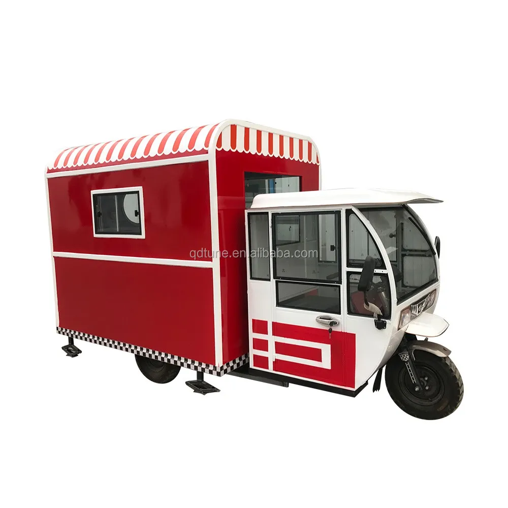 TUNE electric tricycle food truck with full kitchen food trailers full equipped coffee piaggio ape tricycle food cart