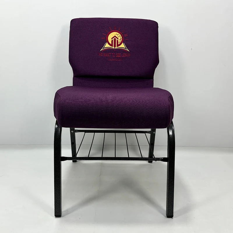 Factory Wholesale Padded Customized Metal Church Chairs Wholesale For Auditorium