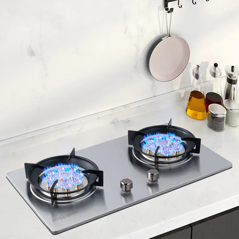 Universal embedded 2 burner stove kitchen cooktop biogas burner stove