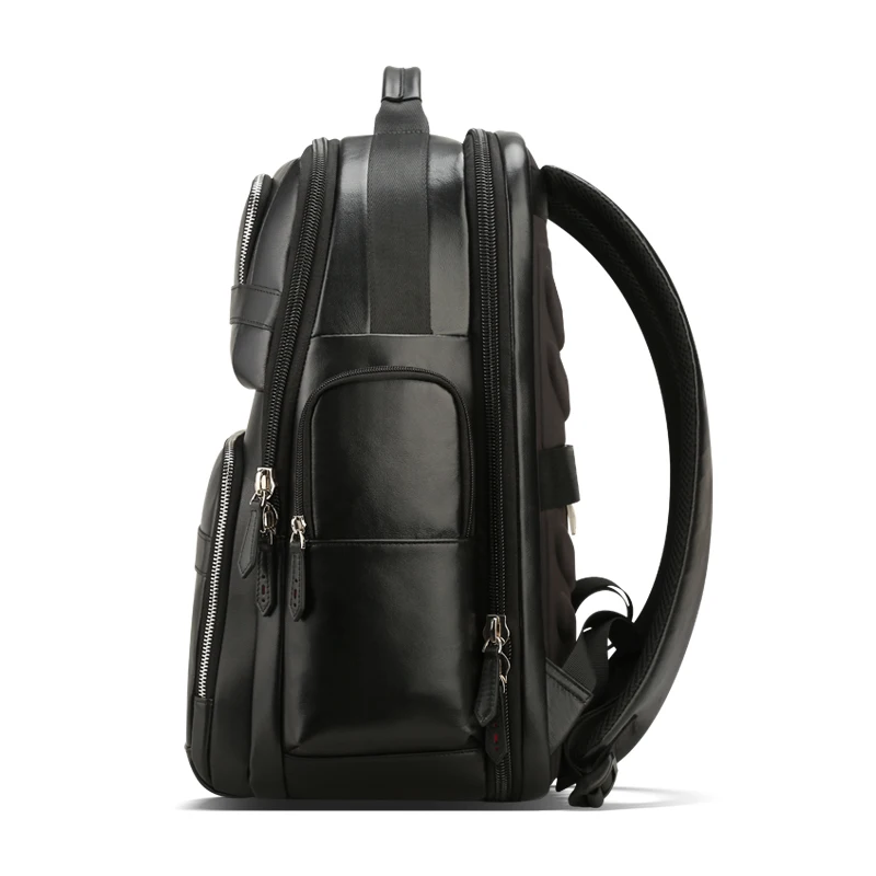 
BOPAI luxury laptop travel business waterproof usb genuine leather bagpack men notebook smart backpack custom 