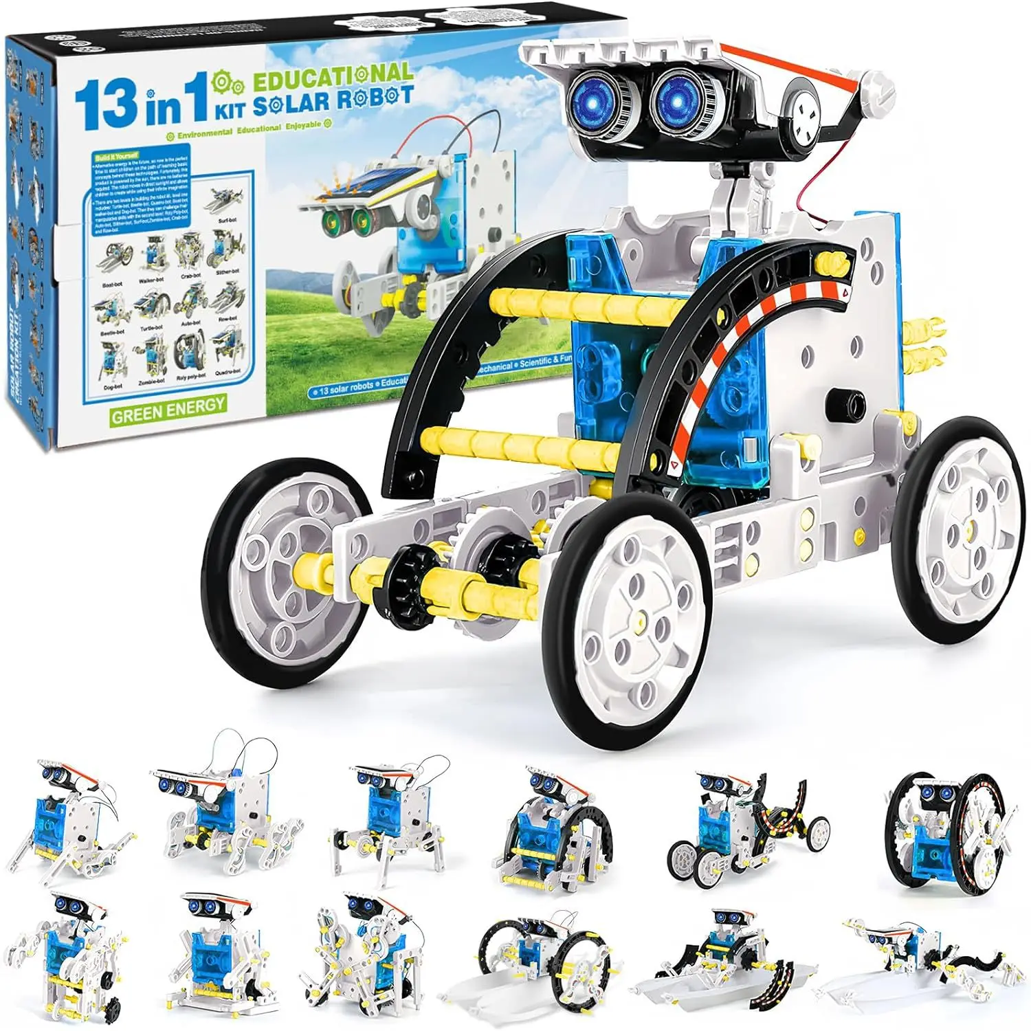 2024 Hot Sale Solar Robot Kit Toys Educational Building Toys 12 In 1 Solar Power Diy Science Experiment Stem Kit For Kid Student