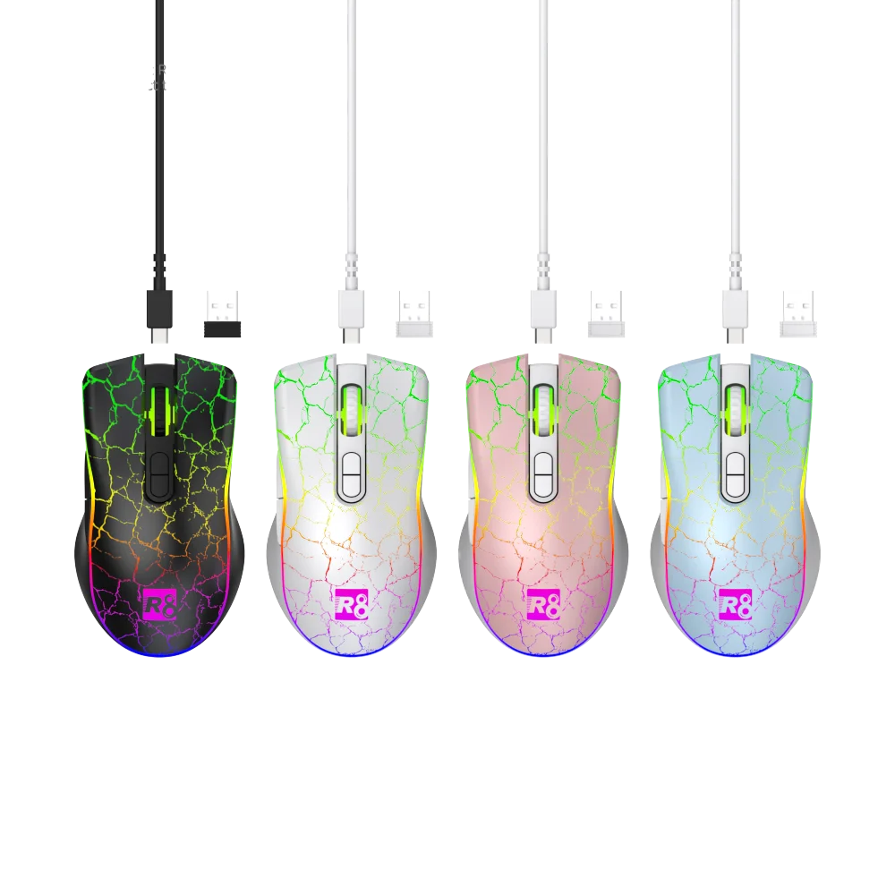 2023 Cheap 6D RGB Wireless Usb Computer Rechargeable Gaming Mouse With Light Mouse Custom Logo Accept