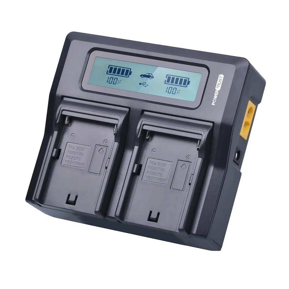 
NP-F960 NPF960 LCD Rapid Dual Charger Battery Charger for Sony NP-F550 F570 F750 F970 -FM50 FM500H MC1500C 190P 198P 