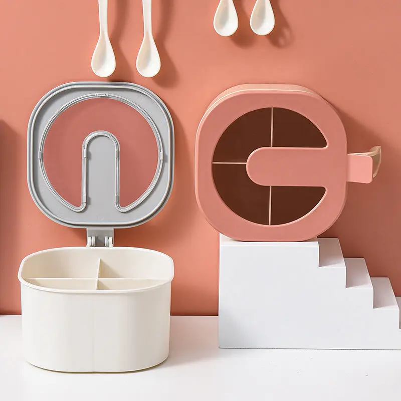 Creative Salt and Pepper plastic Seasoning Jar Set,Nordic Kitchen Supplies  Seasoning Box 4 intervals Piece  Spice Jar