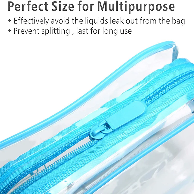 Custom Clear PVC Plastic Cosmetic Bag Transparent Pvc Waterproof Travel Toiletry Bags Clear PVC Cosmetic Bag